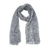 Jacaru chiffon scarf in grey leopard print pattern