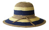 navy Jacaru 1752 Striped Wide Brim Hat