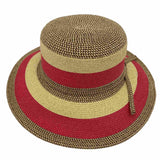 red Jacaru 1752 Striped Wide Brim Hat
