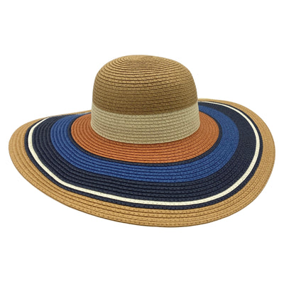 Jacaru 1764 Wide Brim Colour Stripes Hat