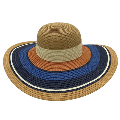 Jacaru 1764 Wide Brim Colour Stripes Hat