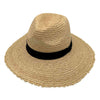 Beige Jacaru Raffia Straw Hat Wide Brim