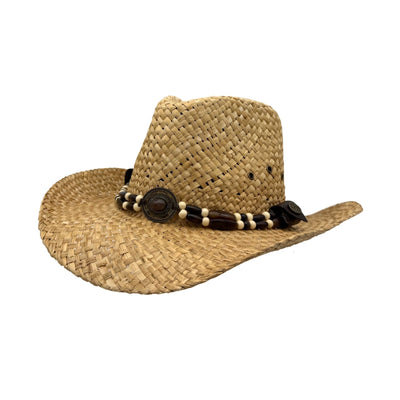 Jacaru 1818C Straw Cowboy Hat with Inca beads