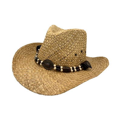 Jacaru 1818C Straw Cowboy Hat with Inca beads