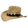 1818G Straw Cowboy Hat with 6 Bones Natural