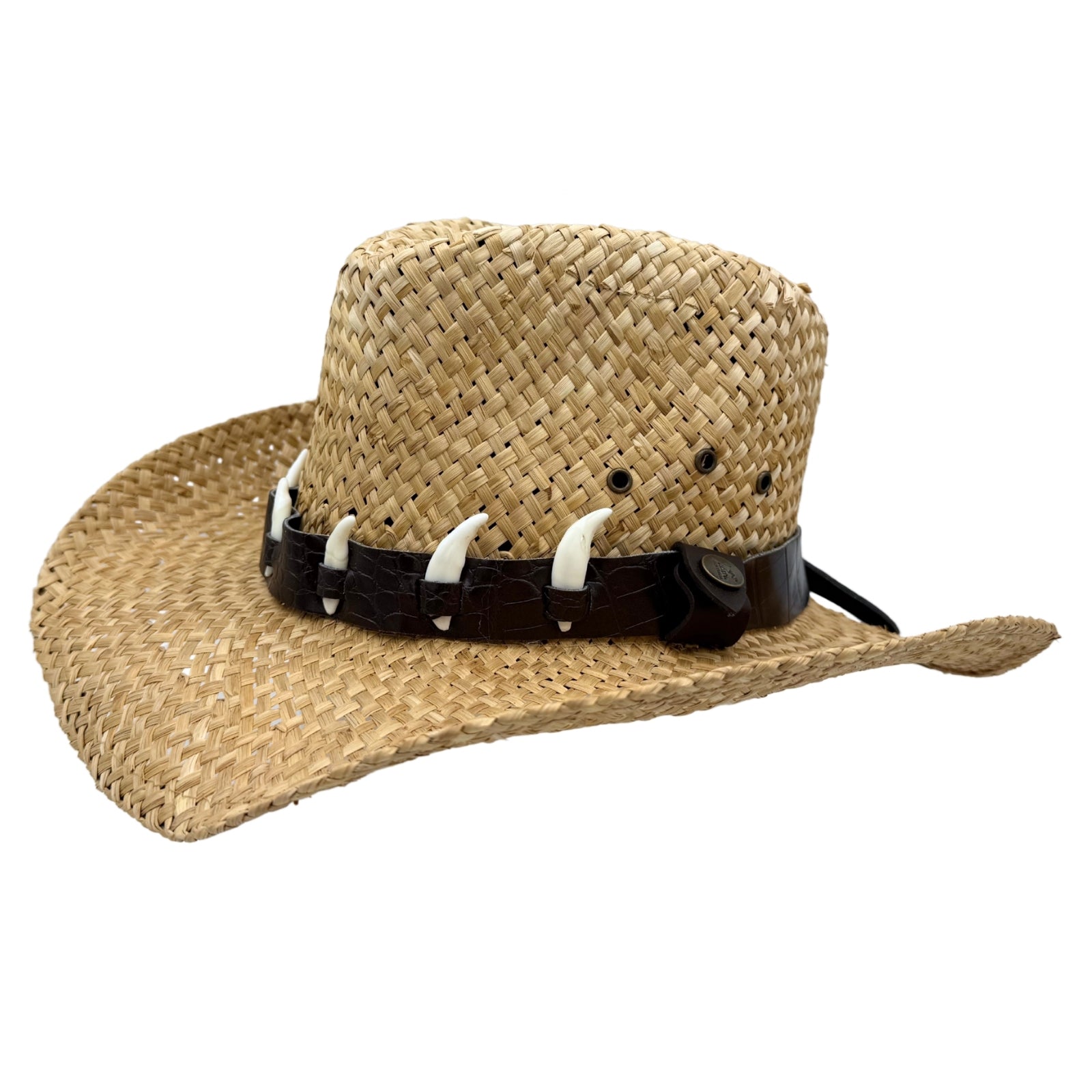 1818G Straw Cowboy Hat with 6 Bones Natural