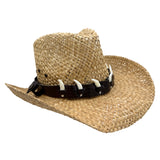 1818G Straw Cowboy Hat with 6 Bones Natural