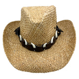 1818G Straw Cowboy Hat with 6 Bones Natural