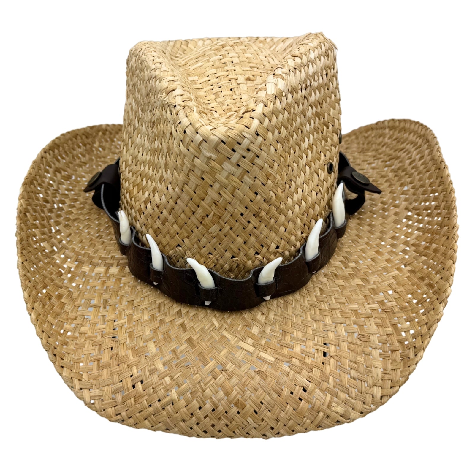 1818G Straw Cowboy Hat with 6 Bones Natural