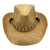 Jacaru 1818I Straw Cowboy Hat with large Shells