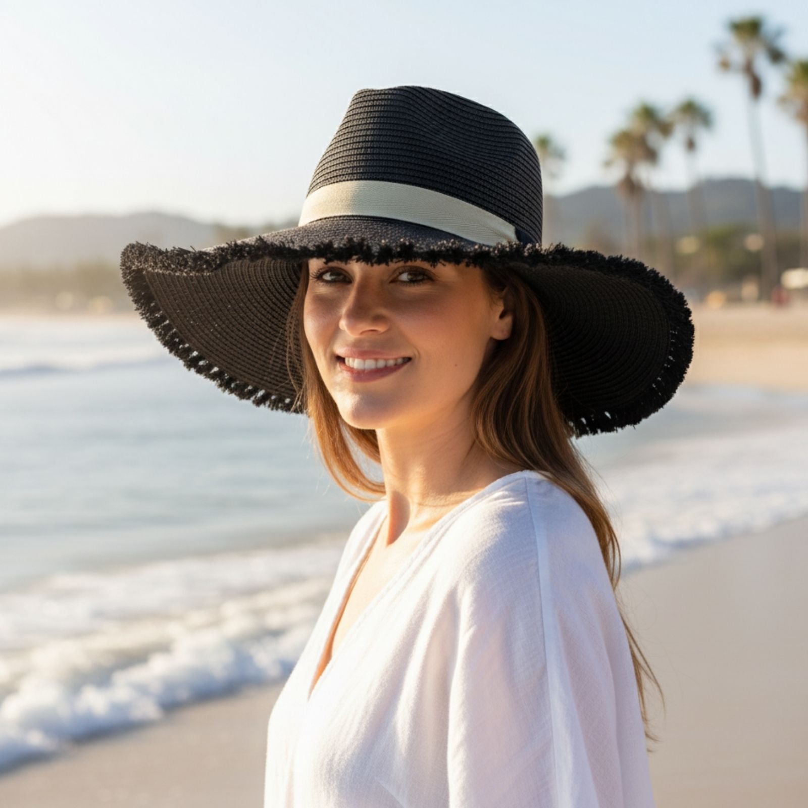Jacaru 1868 Wide Brim Ladies Hat Black