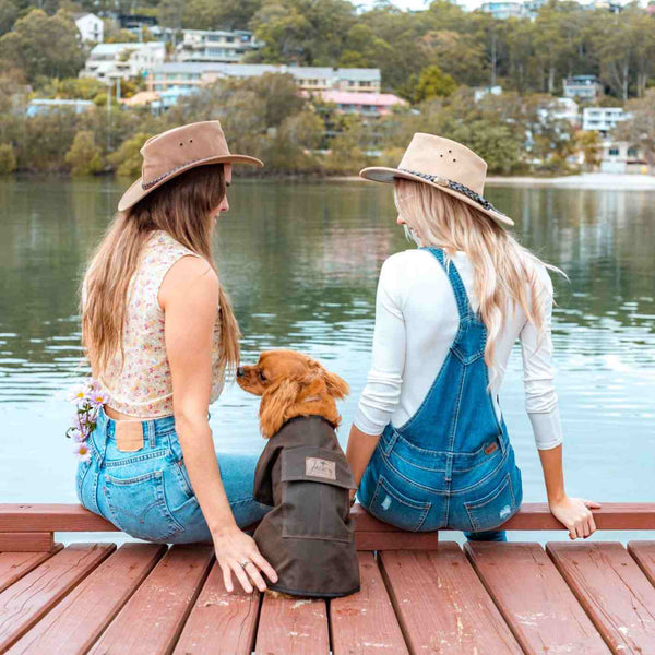 Jacaru 6510 oilskin dog coat with adjustable fit design