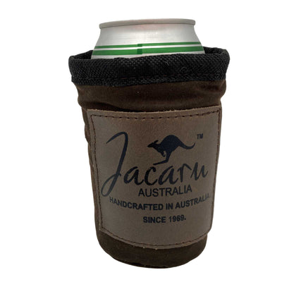 Jacaru 5068 can cooler with wool lining and leather trim