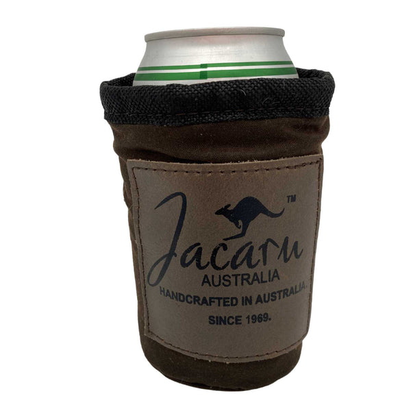 Jacaru 5068 can cooler with wool lining and leather trim