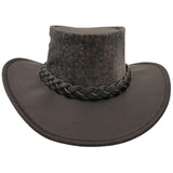Jacaru 519 Roo Crushy side view leather travel hat