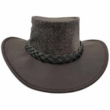 Jacaru 519 Roo Crushy side view leather travel hat