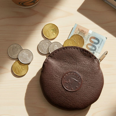 Jacaru 5535 Coin Purse Round, Kangaroo Leather
