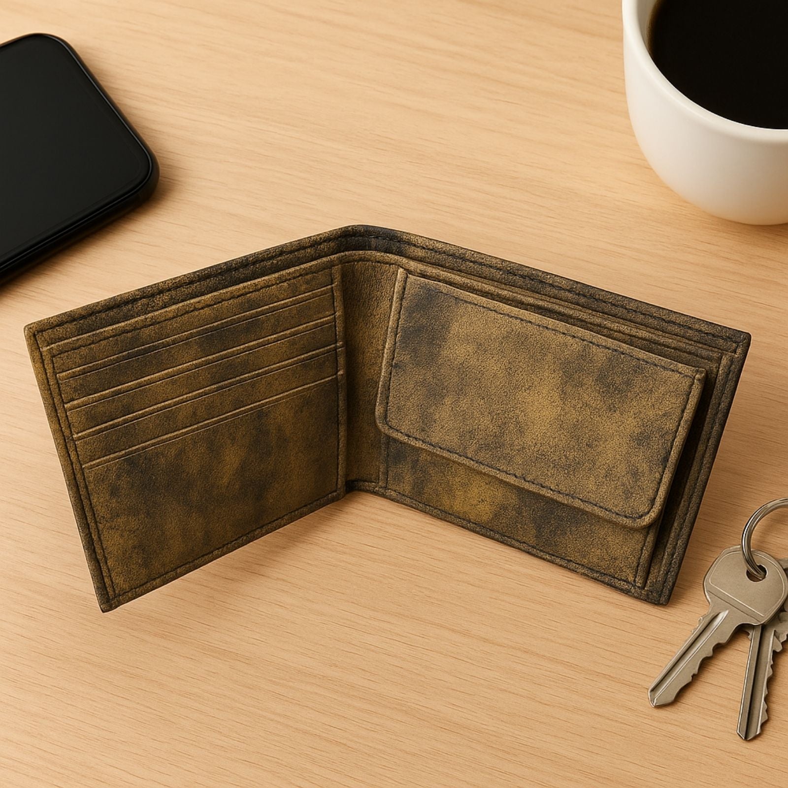 Jacaru 5787 Kangaroo Leather Coin Wallet
