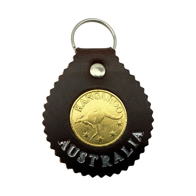 Jacaru 6401 Keyring Round with 'Coin', Leather