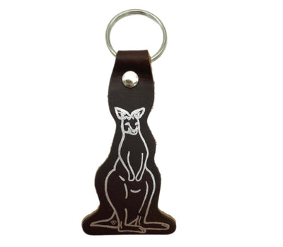 Jacaru 6408 Kangaroo Printed Leather Keyring