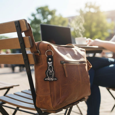 Jacaru 6408 Kangaroo Printed Leather Keyring