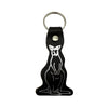 Black Kangaroo printed leather keyring