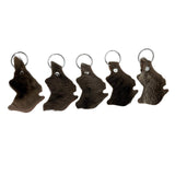 Jacaru key rings shaped like Australia map in kangaroo fur
