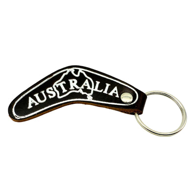 Jacaru 6418 Keyring Boomerang Shape, Australia Printed