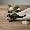 Jacaru 6419 Keyring Kangaroo Shape with Kangaroo opal
