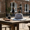 Leather hat chinstrap attached to a Jacaru hat