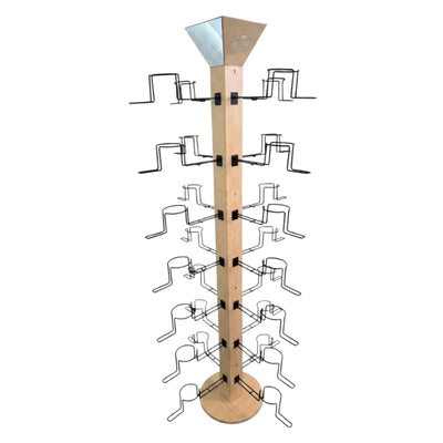 Jacaru 7816 Wooden Hat Stand w Mirror 28 arms