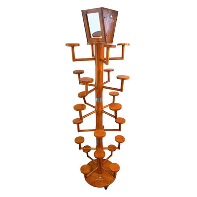 Jacaru 7818 Premium Wooden Tree Hat Stand w Mirror 24 arms