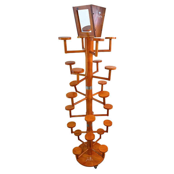 Jacaru 7818 Premium Wooden Tree Hat Stand w Mirror 24 arms