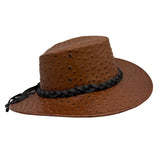 Jacaru Auburn Brown Ostrich Hat
