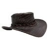 Jacaru 1129 Darwin Crocodile Leather Hat - ONE ONLY