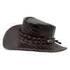 Jacaru 1129 Darwin Crocodile Leather Hat - ONE ONLY