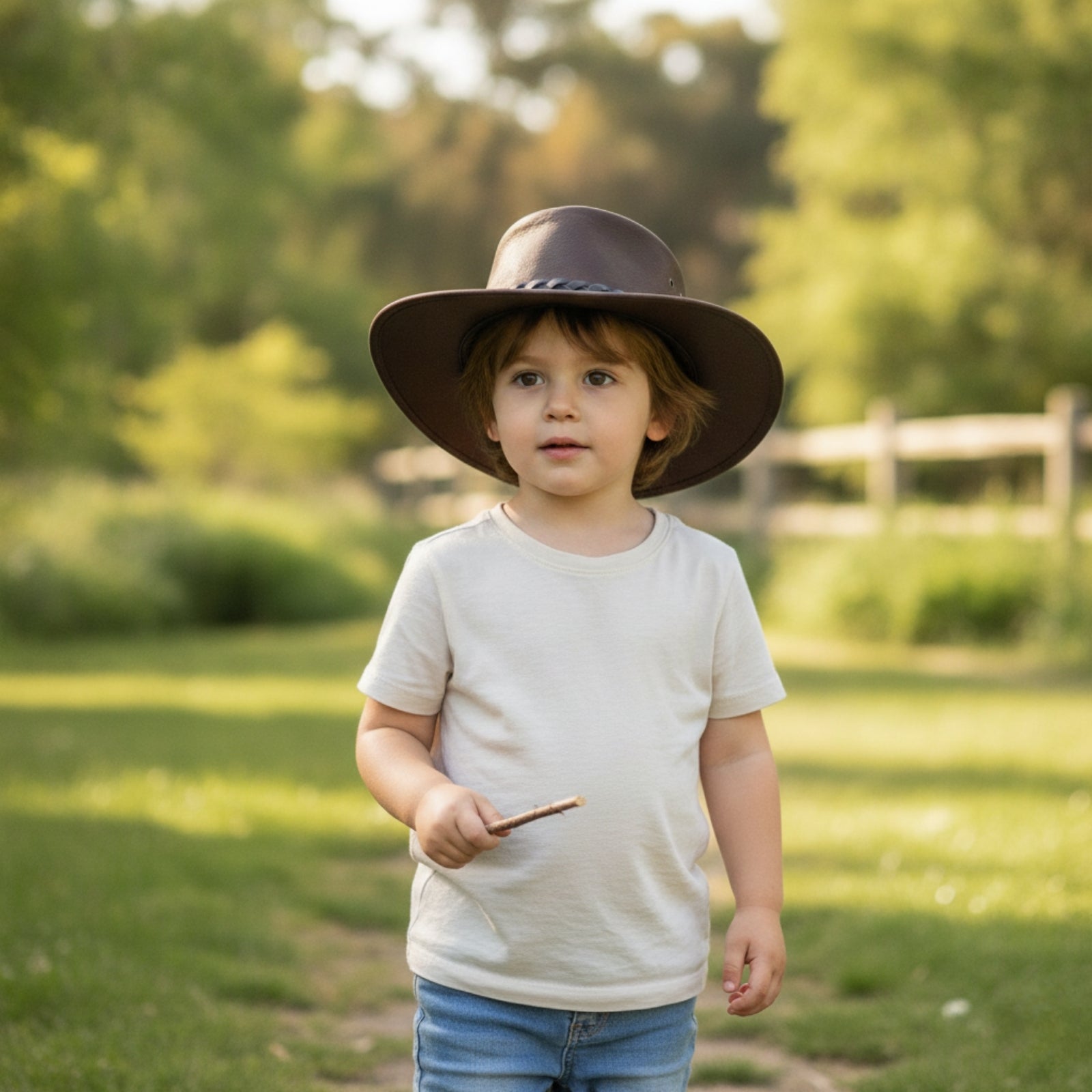 a child wearing brown Jacaru 1301K Children's Kangaroo