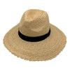 Beige Jacaru Raffia Straw Hat Wide Brim