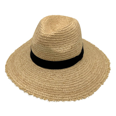 Beige Jacaru Raffia Straw Hat Wide Brim