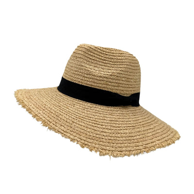 Beige Jacaru Raffia Straw Hat Wide Brim