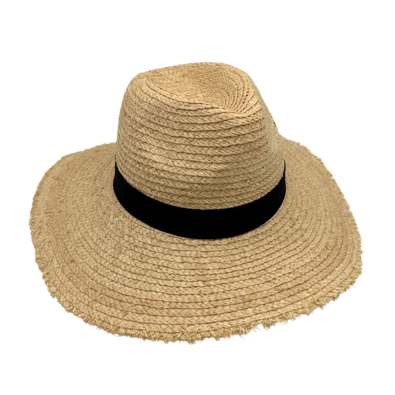 Beige Jacaru Raffia Straw Hat Wide Brim