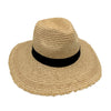 Beige Jacaru Raffia Straw Hat Wide Brim