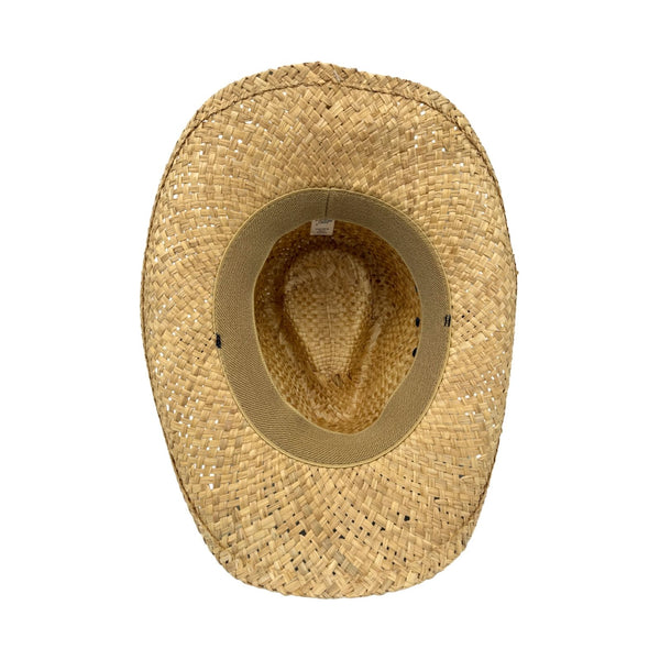 Natural Jacaru Straw Cowboy Hat with Turquoise beads