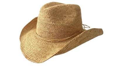 Beige Jacaru Raffia Straw Hat Crocheted