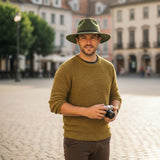Man Wearing Chive Green Jacaru 1847 Outback Fedora