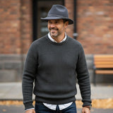 Man Wearing Dark Grey Jacaru 1848 Trilby