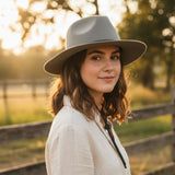 Woman Wearing Stone Jacaru 1855 Poet Hat
