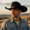 Man Wearing Black Jacaru 1857 Wool Felt Cowboy Hat