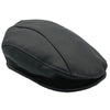 A Black kangaroo leather driver's cap with visible stitching and a flat brim.