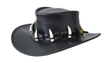 A black Dundee Croc 9 Croc Teeth Hat with crocodile teeth embellishments around the crown.
